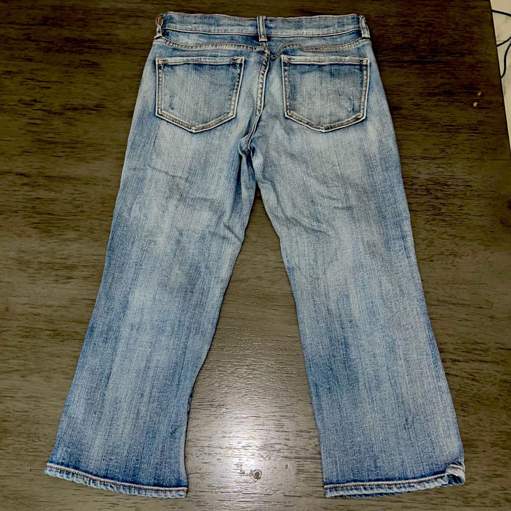 Old Navy The Flirt Jeans Size 0 Blue Capri 3/4 Length Light Wash Stretchy Denim